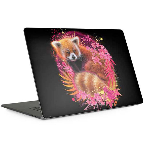 Red Panda with Flowers by Sheena Pike MacBook Skins